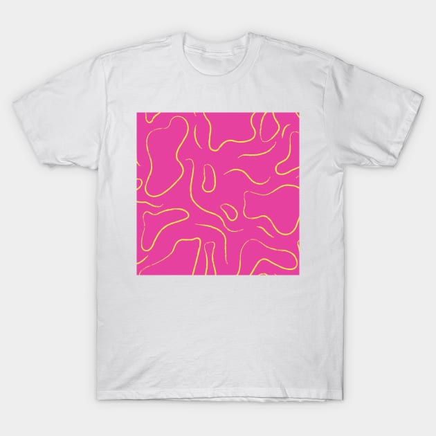 pink and yellow squiggle T-Shirt by stupidpotato1